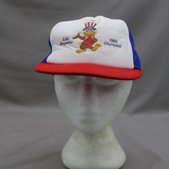 Vintage Trucker Hat - Los Angeles 1984 Sam the Eagle Iron On - Youth Snapback - Picture 1 of 8